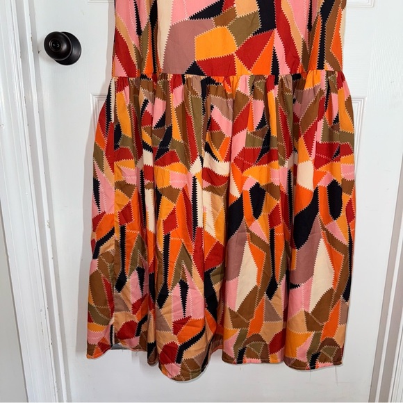 L'ATISTE Orange Black Halter Maxi Sundress size L - Picture 14 of 16